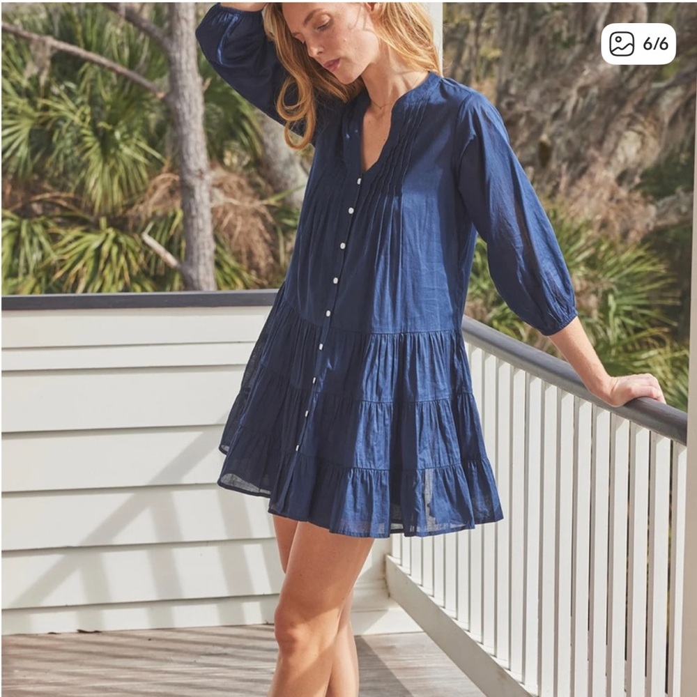 lake eloise tiered dress in navy